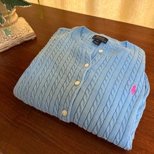 Blue Polo Ralph Lauren Knit Sweater Girls Size XL (16)
